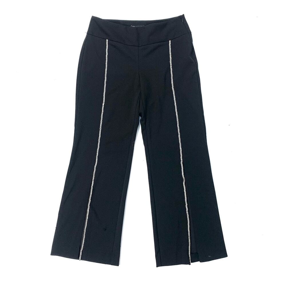 Rhinestone Split Wide Leg Pants